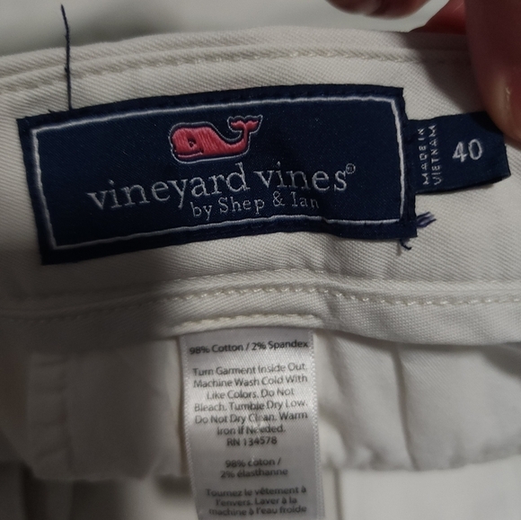 Vineyard Vines Men Off White Cream Shorts Size 40 cotton Blend - Picture 5 of 6